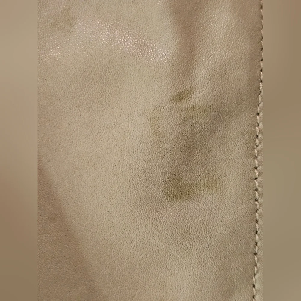 MARGARET GODFREY/St. John Olive Green Leather Zip Front Lined Jacket Size 6 - Picture 10 of 11